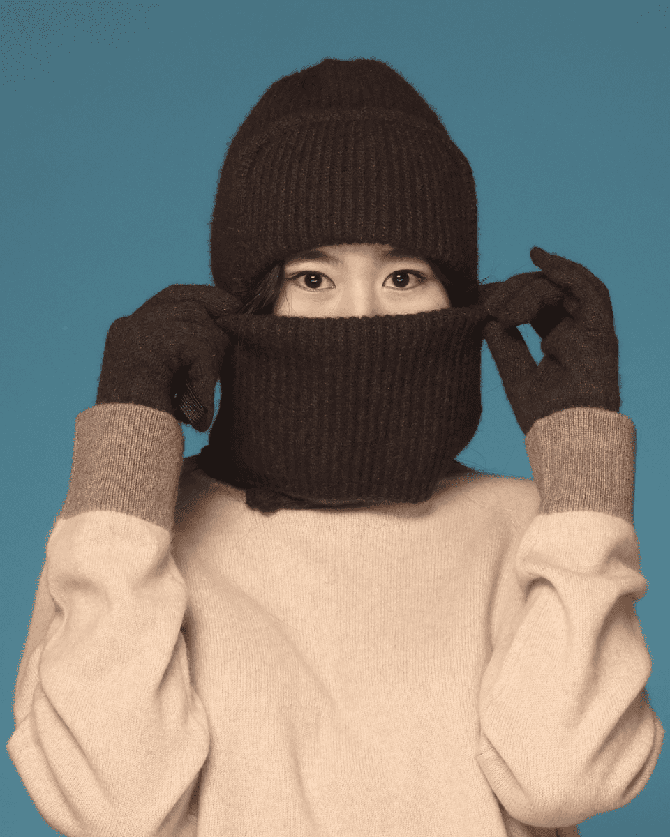 Nekwarmer van 100% Jakwol - Bruin